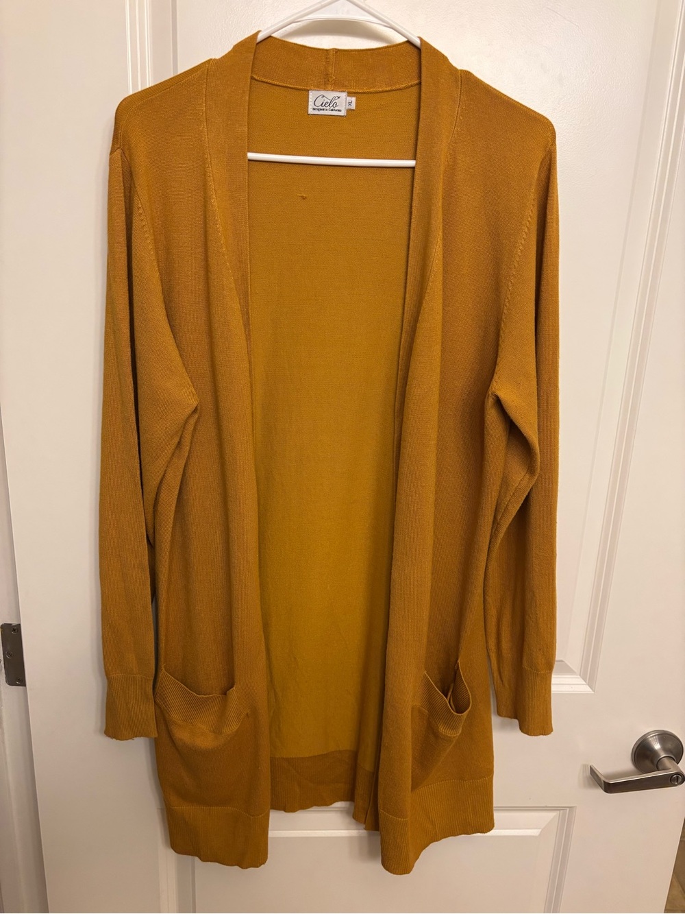Cielo Open-Front Long Cardigan - Mustard